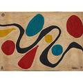 After alexander calder bon art maguey fiber tapestry turquoise guatemala 1975 embroidered calder 75 edition 86100 certificate of authenticity 56 x 84