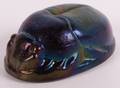 Large Cast Iridescent Glass Scarab