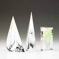 Christopher ries and steve maslach three glass sculptures falling petals sail and untitled usa 19951997 signed and dated tallest 8 14 x 4 12 x 2 14