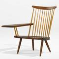 George nakashima nakashima studios lounge chair one arm new hope pa 1975 walnut hickory provenance estate of charles j frank philadelphia original invoice letter of authenticity from nak