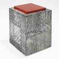 Paul evans paul evans studio custom patchwork side table new hope pa 1970s pewter polychromed wood signed pe 20 34 x 16 14 sq