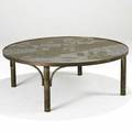 Philip and kelvin laverne coffee table usa 1960s acidectched patinated and polychromed bronze and pewter raised signature philip kelvin laverne 17 x 47 12
