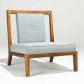 James mont james mont designs lounge chair usa 1960s walnut cotton upholstery unmarked 28 x 25 12 x 28