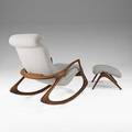 Vladimir kagan vladimir kagan designs inc rocking chair and ottoman no 175f and 175gh usa 1970s sculpted walnut wood unmarked chair 38 x 32 x 43 ottoman 15 12 x 20 12 x 21