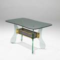 Maison brusotti occasional table italy 1950s glass brass 19 34 x 34 x 21 14