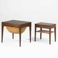 Severin hansen haslev mobelsnedkeri sewing table and nightstand denmark 1960s rosewood cane unmarked sewing table 19 34 x 23 12 x 17 12 nightstand 17 12 x 17 34 x 12 14
