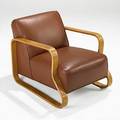 Alvar aalto finmar lounge chair no 44 finland 1940s laminated birch leather unmarked 25 x 24 12 x 33
