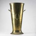 Gustav stickley attr tall umbrella stand eastwood ny ca 1910 brass washed hammered copper copper rivets unsigned 25 12 x 14