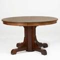 Gustav stickley dining table eastwood ny ca 1912 complete with four original leaves paper label 28 x 48 dia