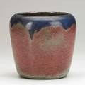 Auguste delaherche vessel indigo and rose mottled glaze france ca 1905 circular stamp auguste delaherche 3808 6 12 x 6 12