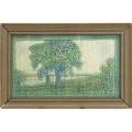 Henrietta bailey newcomb college fine transitional landscape plaque in original frame oaks new orleans 1913 stamped nc1131paper label with title and number plaque 6 x 10