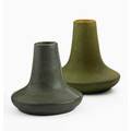 White pines two bellshaped vessels matte green glazes byrdcliffe ca 1915 provenance collection of mark willcox property of a private delaware collector exhibition the byrdcliffe arts  cra