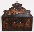 19th C Paper Mache Chinoiserie Letter Holder