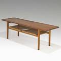 Hans wegner andreas tuck coffee table denmark 1950s teak split reed branded andreas tuck 20 x 63 12 x 20