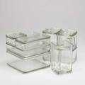 Wilhelm wagerfeld nine stackable glass kubus storage containers marked xx as shown 8 12 x 10 12 x 7