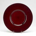 Oiva toikka nuutajarvi ruby glass charger etched signature oiva toikanuutajarvi38750 14 12 dia