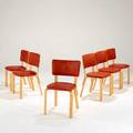 Alvar aalto artek set of six dining chairs finland 1960s birch and leather one stamped artek 32 x 17 12 x 19 12