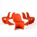 Verner panton vitra set of five side chairs vitra germany 1990s polypropylene raised vitra and pantone signatures each 33 x 19 12 x 23