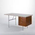 George nelson herman miller desk usa 1950s laminate walnut and brushed steel unmarked 30 x 60 x 30