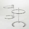Eileen gray pair of side tables chromed steel and glass unmarked 25 12 x 20 dia