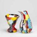 After dino martens two contemporary art glass pieces after the oriente vase unsigned taller 10 12