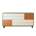 Bb italia large dresser italy 1980s cherry enameled wood on plastic casters unmarked 31 x 64 x 19 12
