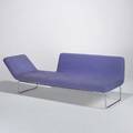 Zanotta sofa italy 1980s upholstery and on chromed steel frame fabric label 28 12 x 88 x 36