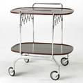 Alessi tea cart italy 1990s chromed steel rubber and plastic raised signature 29 x 27 x 25