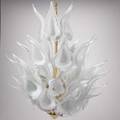 Camer murano fourtiered chandelier brassplated metal and glass flower petal shades overall 28 x 20 dia