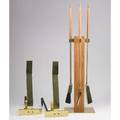 Alessandro albrizzi threepiece fire tool set and a pair of andirons italy 1960s brass oak and steel tool set 36 x 10 x 8 12