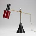 Italian desk lamp brass enameled metal and composite 1970s unmarked as shown 24 x 18 x 6