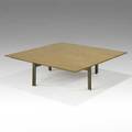 Giovanni offredi saporiti coffee table italy 1970s birdseye maple matte chromed steel plastic labeled 12 12 x 43 12 sq
