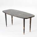 Italian modern coffee table 1950s marble and brasss unmarked 19 x 39 12 x 18 12