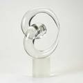 Livio seguso loopshaped clear glass sculpture on frosted base engraved seguso av overall 17 x 10 x 6