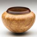 Addie draper vessel usa 1986 dyed and inlaid birch veneer signed and dated 3 12 x 4 12