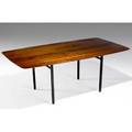 Phil powell dining table with walnut top on iron base ca 1955 29 x 79 12 x 43 12