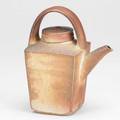 Studio pottery teapot woodfired stoneware unmarked 10 x 8 x 5