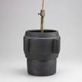 Table lamp modernist form glazed stoneware base mid 20th c unmarked base 14 x 16