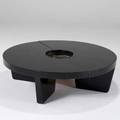 Harvey probber harvey probber inc nuclear coffee table usa 1950s ebonized wood and painted metal unmarked as shown 14 x 48 dia