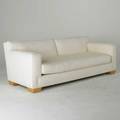 John hutton donghia sofa usa 1980s sculpted wool upholstery on wood block feet fabric label 30 12 x 86 x 37