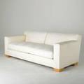 John hutton donghia sofa usa 1980s sculpted wool upholstery on wood block feet fabric label 30 12 x 86 x 37