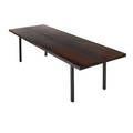 Milo baughman thayer coggin dining table usa 1960s rosewood mahogany walnut and ash unmarked 29 x 72 x 39 two 20 leaves fully extended 112