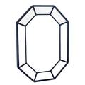 Modern large faceted mirror usa 1970s lacquered wood and beveled mirror unmarked 64 x 46 x3