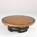 Kittinger coffee table usa 1950s lacquered wood and gold leaf unmarked 14 12 x 47 12 dia