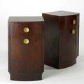Gilbert rohde herman miller pair of nightstands usa 1940s rosewood and brass plated metal one foil label each 27 x 16 x 14