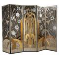 After edgar brandt fivepanel folding screen based on the oasis exhibited at the 1925 paris exposition in black enamel polychrome over wood substrate late 20th c each panel 84 12 x 24