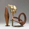 Raymond granville barger american 19062001 three sculptures wood piece is signed woodbronze abstract is signed and dated bronze is not signed 12 14 tallest