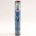 Pillin tall cylindrical vase two women on blue ground signed 14 34 x 2 14