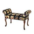Queen anne style window bench needlepoint seat 20th c 25 x 39 x 18