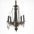 Bronze chandelier fivearm 20th c 21 x 13 12